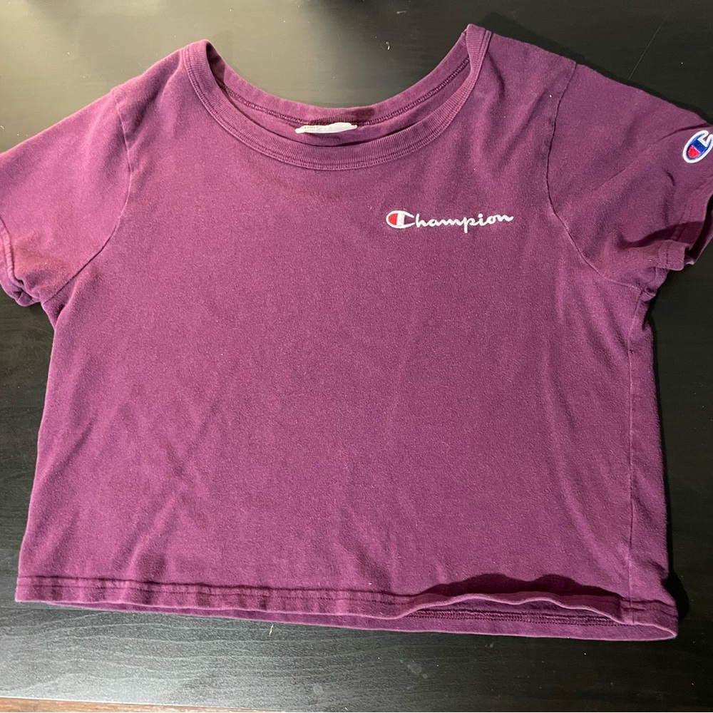 Maroon champion crop top